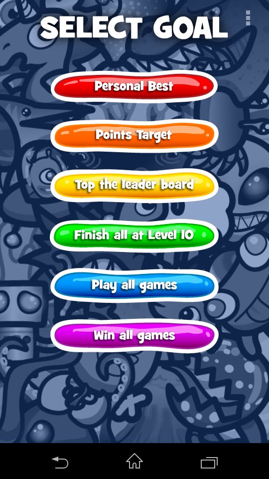 Critter Jam goal-selection screen letting players choose their challenge