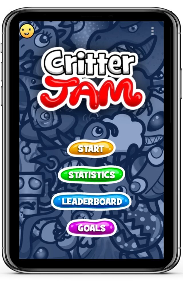 Critter Jam app title screen with the world-selection menu