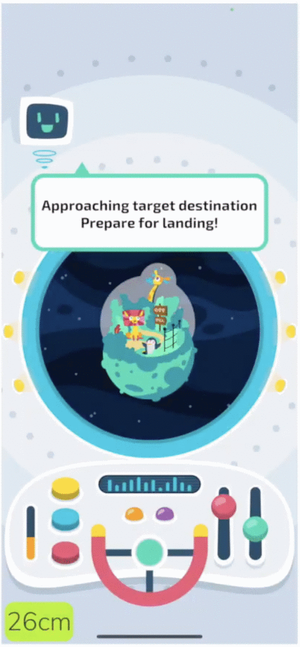 Approaching a target destination during a vision-test mission