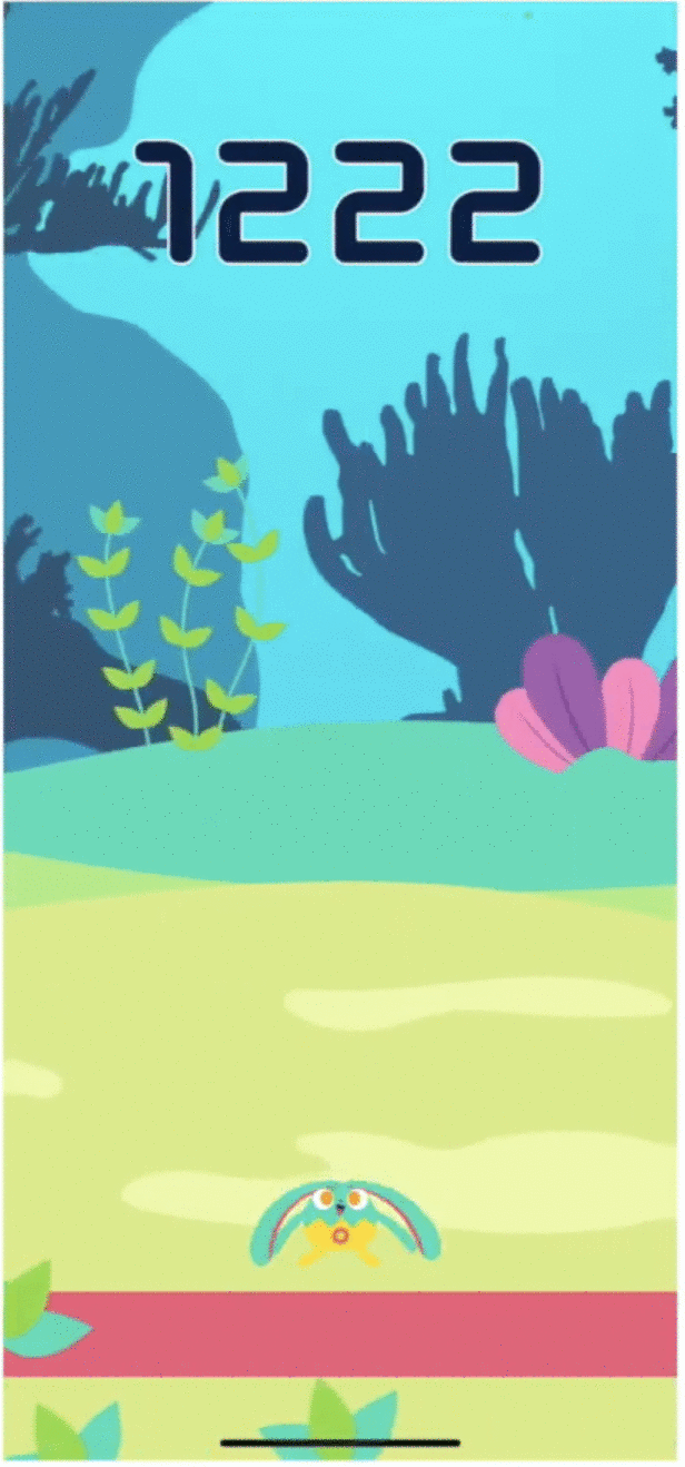 The Laser Cannon optotype mini-game targeting drifting asteroids