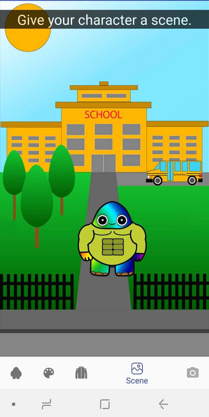 The digital storyboarding app — placing a character into an imaginative scene