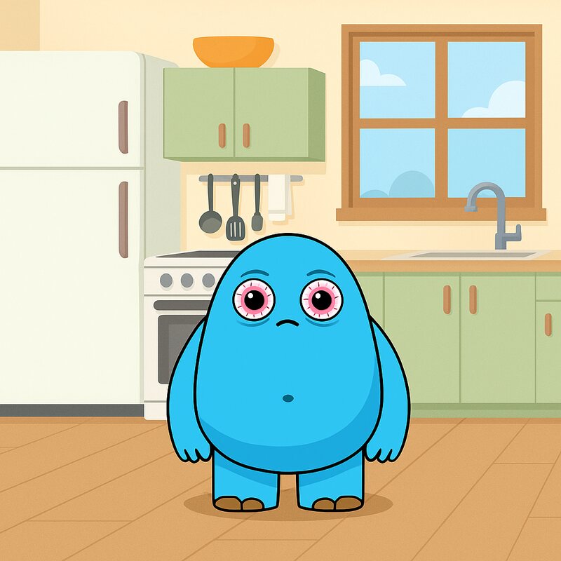 The Sugargotchi pet holding toothpaste