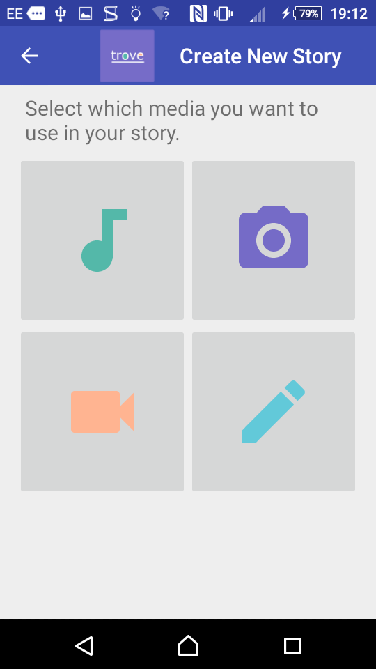trove V2 select media to record screen